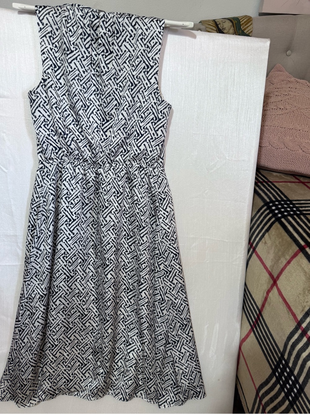 The Limited Black and White Geometric Midi Dress